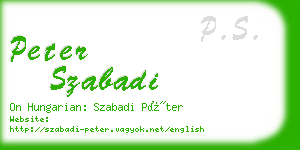 peter szabadi business card